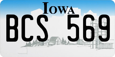 IA license plate BCS569