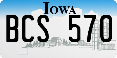 IA license plate BCS570