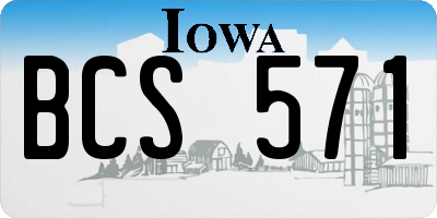 IA license plate BCS571