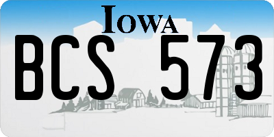 IA license plate BCS573