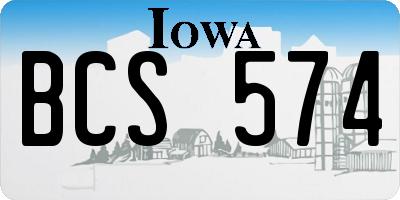 IA license plate BCS574