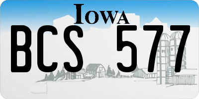 IA license plate BCS577