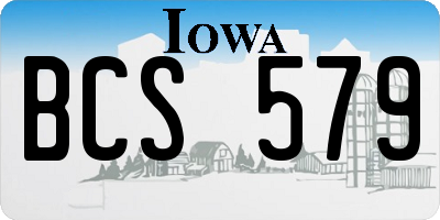 IA license plate BCS579