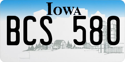 IA license plate BCS580