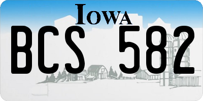 IA license plate BCS582