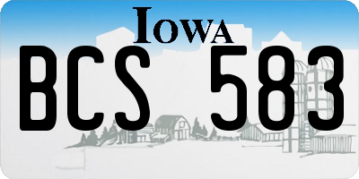 IA license plate BCS583