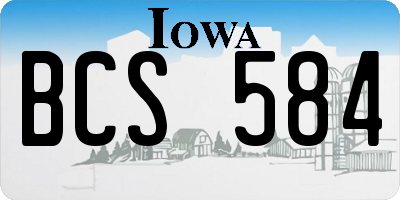 IA license plate BCS584