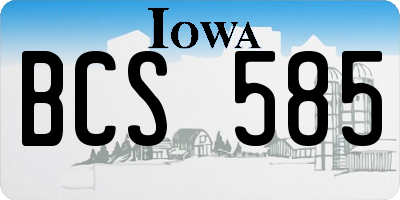 IA license plate BCS585