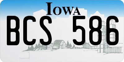 IA license plate BCS586