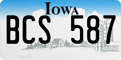 IA license plate BCS587