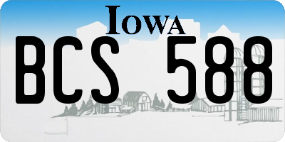 IA license plate BCS588