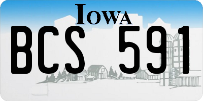 IA license plate BCS591