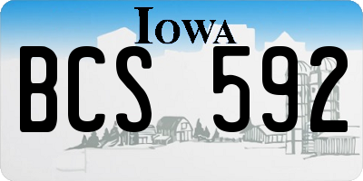 IA license plate BCS592