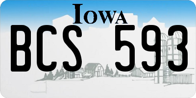 IA license plate BCS593
