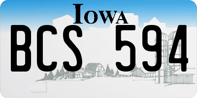 IA license plate BCS594