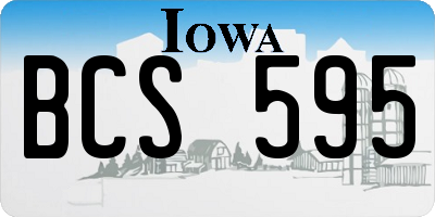 IA license plate BCS595