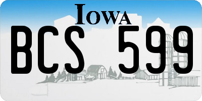 IA license plate BCS599