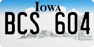 IA license plate BCS604
