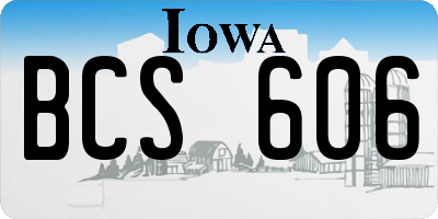IA license plate BCS606