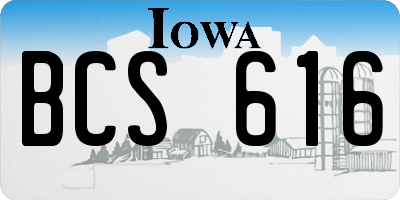 IA license plate BCS616