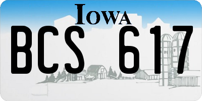 IA license plate BCS617