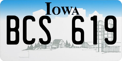 IA license plate BCS619