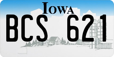 IA license plate BCS621