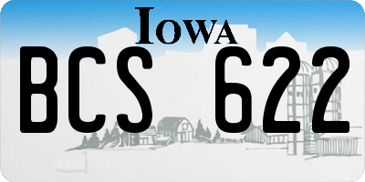 IA license plate BCS622