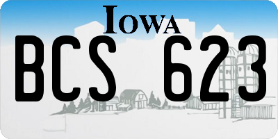 IA license plate BCS623