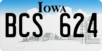 IA license plate BCS624