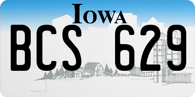 IA license plate BCS629