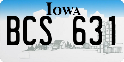 IA license plate BCS631