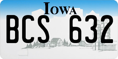 IA license plate BCS632