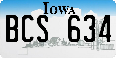 IA license plate BCS634