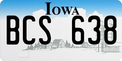 IA license plate BCS638