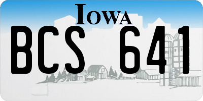 IA license plate BCS641