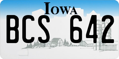 IA license plate BCS642