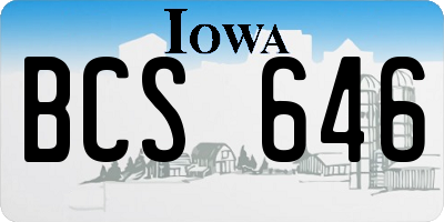 IA license plate BCS646