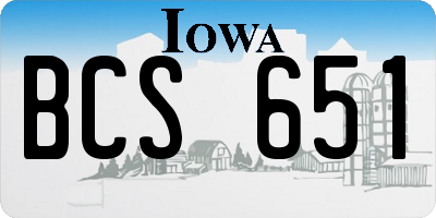 IA license plate BCS651