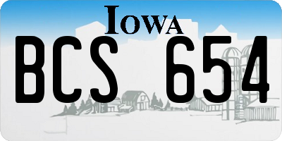 IA license plate BCS654