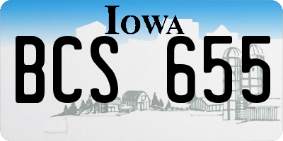 IA license plate BCS655
