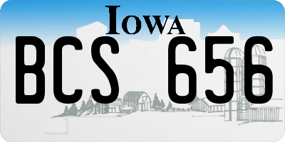 IA license plate BCS656