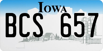 IA license plate BCS657