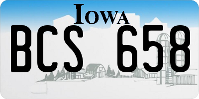 IA license plate BCS658