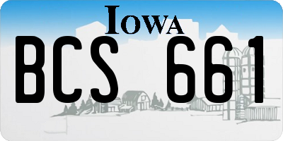 IA license plate BCS661