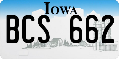 IA license plate BCS662