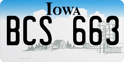 IA license plate BCS663