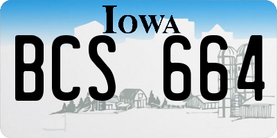 IA license plate BCS664