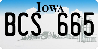 IA license plate BCS665