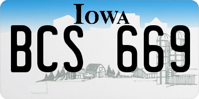 IA license plate BCS669